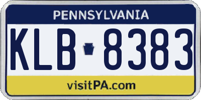 PA license plate KLB8383