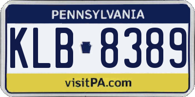 PA license plate KLB8389