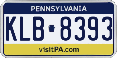 PA license plate KLB8393