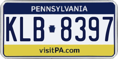PA license plate KLB8397