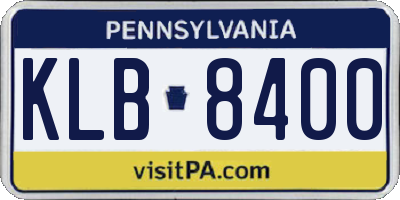 PA license plate KLB8400