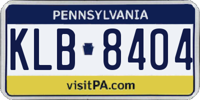 PA license plate KLB8404