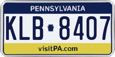 PA license plate KLB8407
