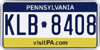 PA license plate KLB8408