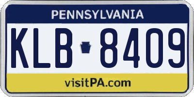 PA license plate KLB8409