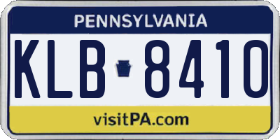 PA license plate KLB8410