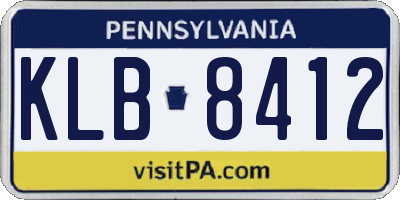 PA license plate KLB8412