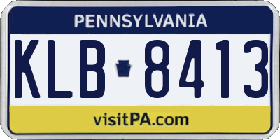 PA license plate KLB8413