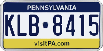 PA license plate KLB8415