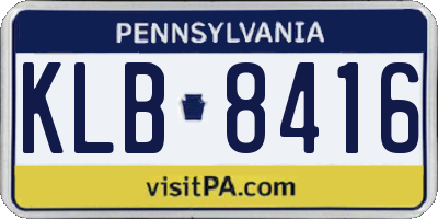 PA license plate KLB8416