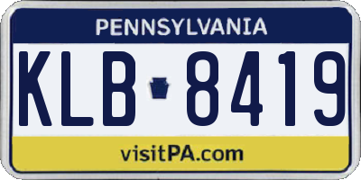 PA license plate KLB8419