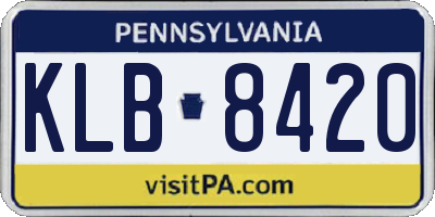 PA license plate KLB8420