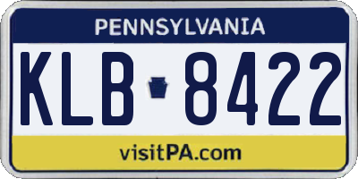 PA license plate KLB8422