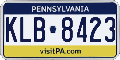 PA license plate KLB8423