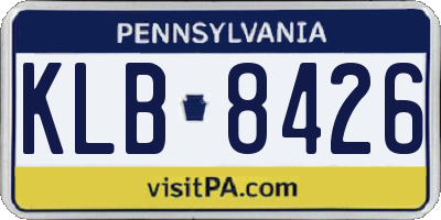 PA license plate KLB8426