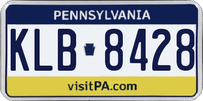 PA license plate KLB8428