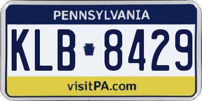 PA license plate KLB8429
