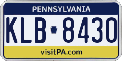 PA license plate KLB8430