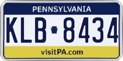 PA license plate KLB8434