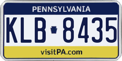 PA license plate KLB8435