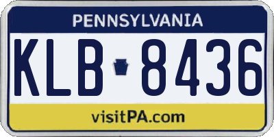 PA license plate KLB8436