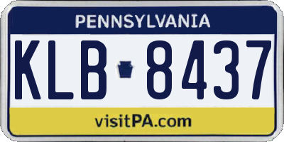 PA license plate KLB8437
