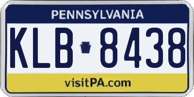 PA license plate KLB8438