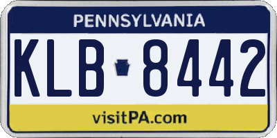 PA license plate KLB8442