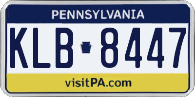 PA license plate KLB8447