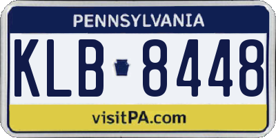 PA license plate KLB8448