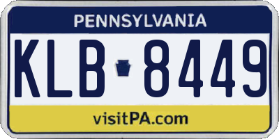 PA license plate KLB8449