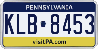 PA license plate KLB8453