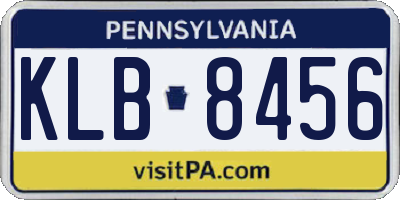 PA license plate KLB8456