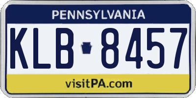 PA license plate KLB8457