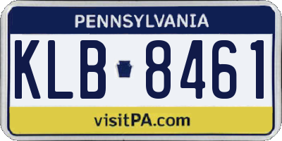 PA license plate KLB8461
