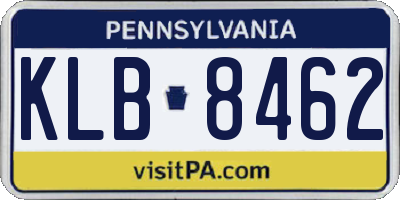 PA license plate KLB8462