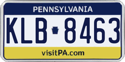 PA license plate KLB8463