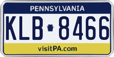PA license plate KLB8466