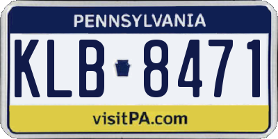 PA license plate KLB8471