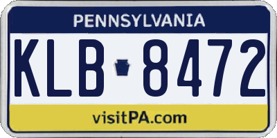 PA license plate KLB8472