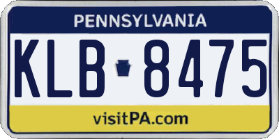 PA license plate KLB8475