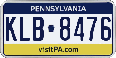 PA license plate KLB8476