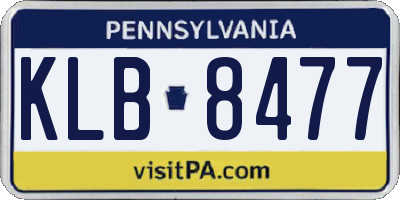 PA license plate KLB8477