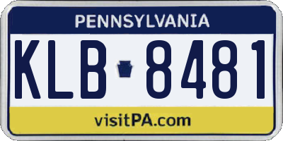 PA license plate KLB8481