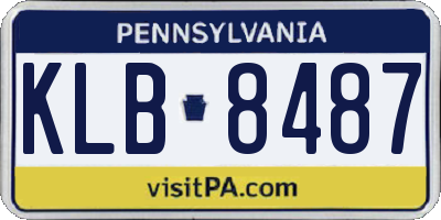 PA license plate KLB8487
