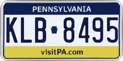 PA license plate KLB8495