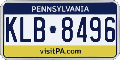 PA license plate KLB8496