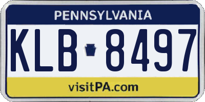 PA license plate KLB8497