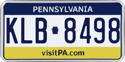 PA license plate KLB8498