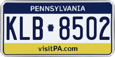 PA license plate KLB8502